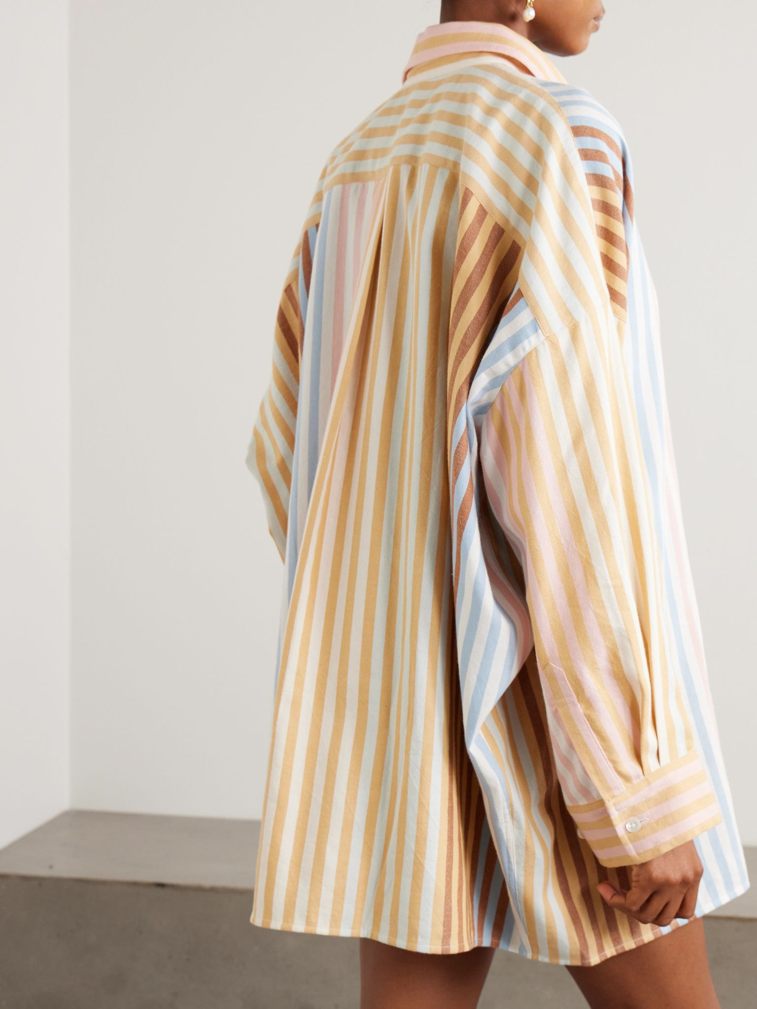 Oversized striped cotton shirt Multi - 3