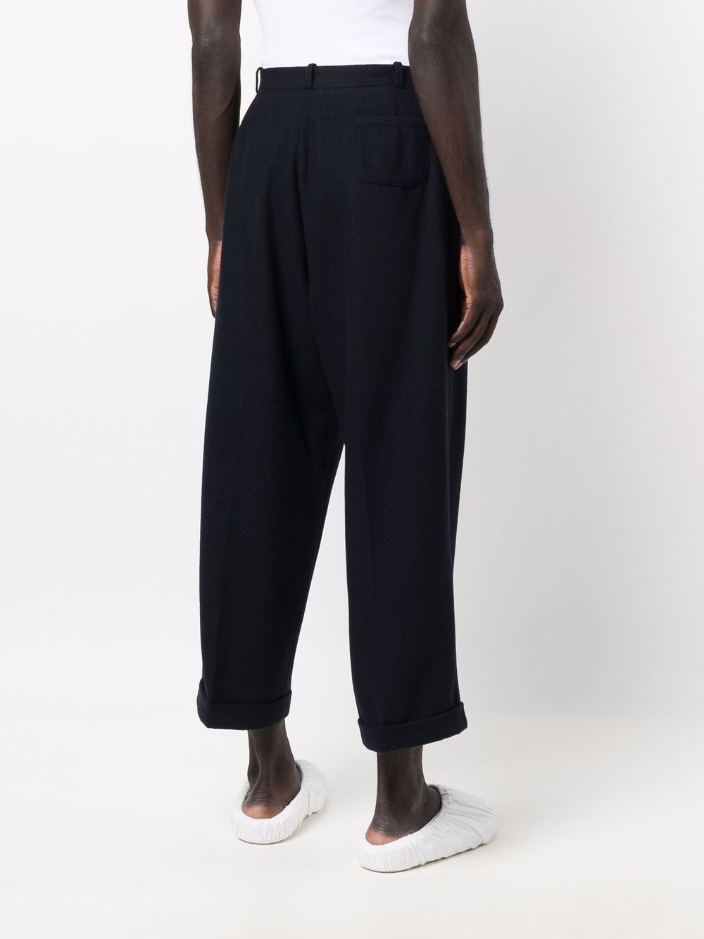 pleated straight-leg wool trousers - 4