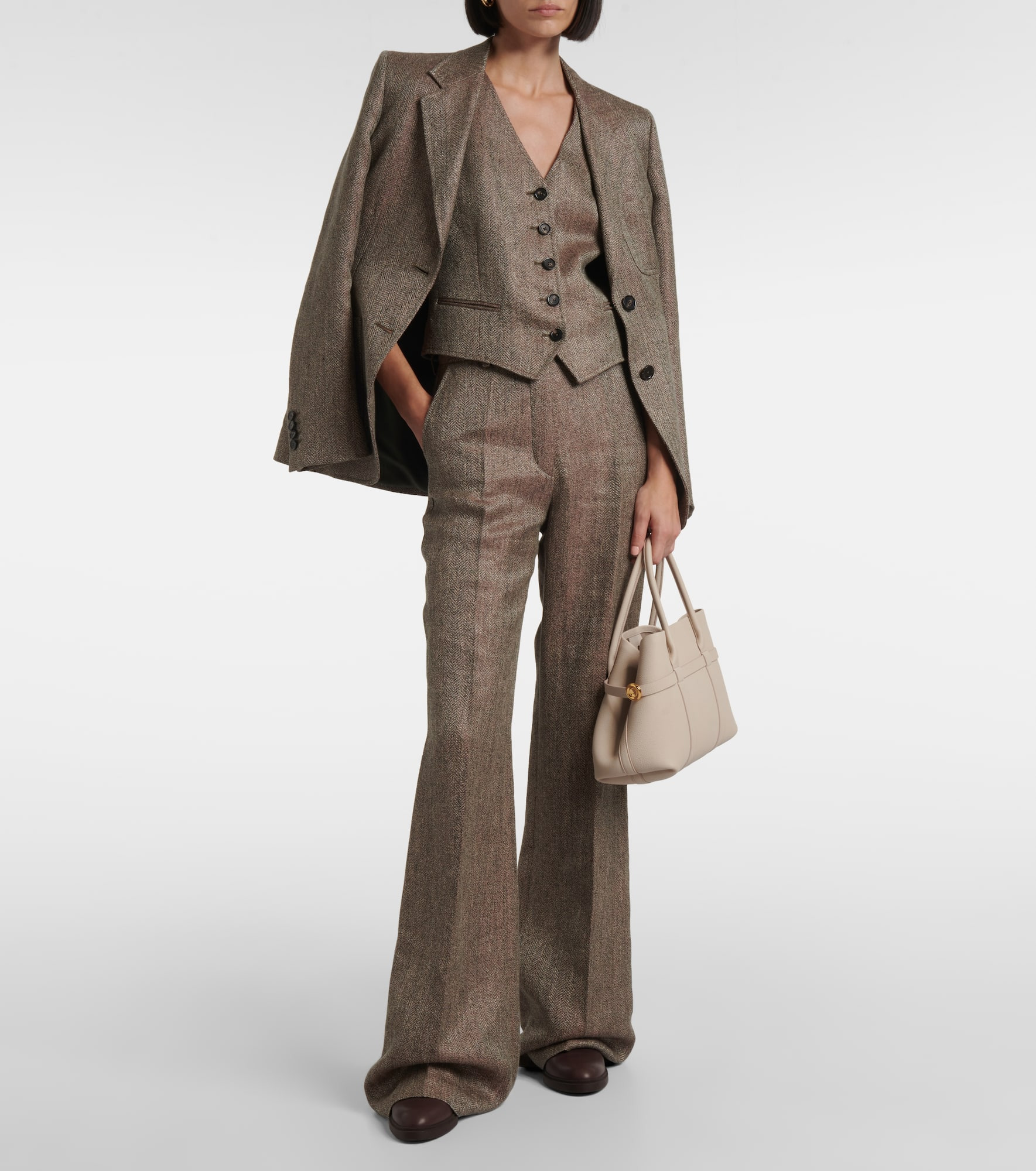 Teodoro chevron linen vest - 2