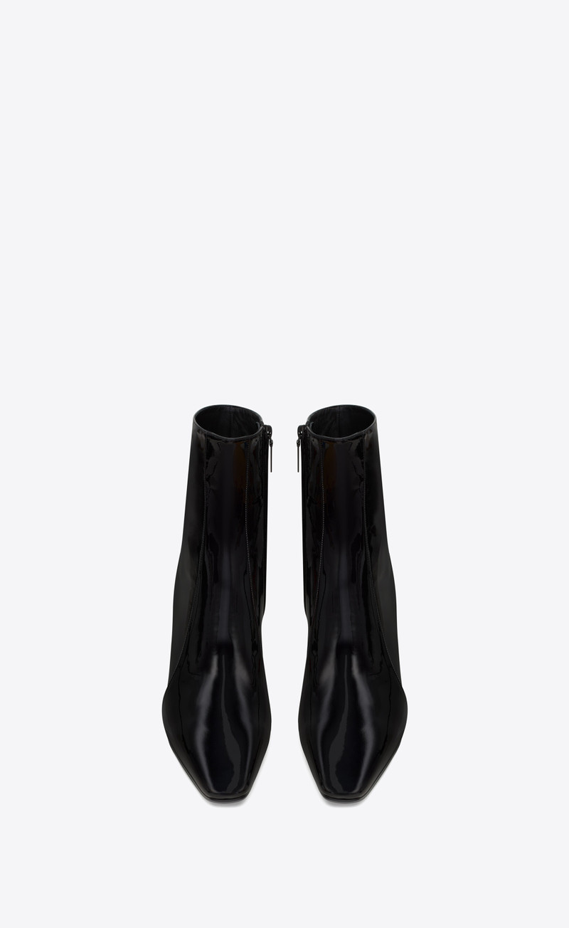SAINT LAURENT rainer zipped boots in patent leather outlook