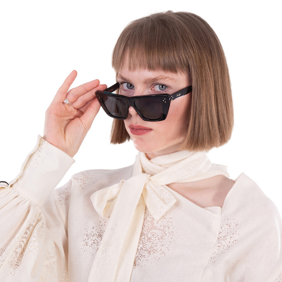Celine BOLD 3 DOTS Grey Smoke Cat Eye Ladies Sunglasses CL40187I 01A 51 - 2