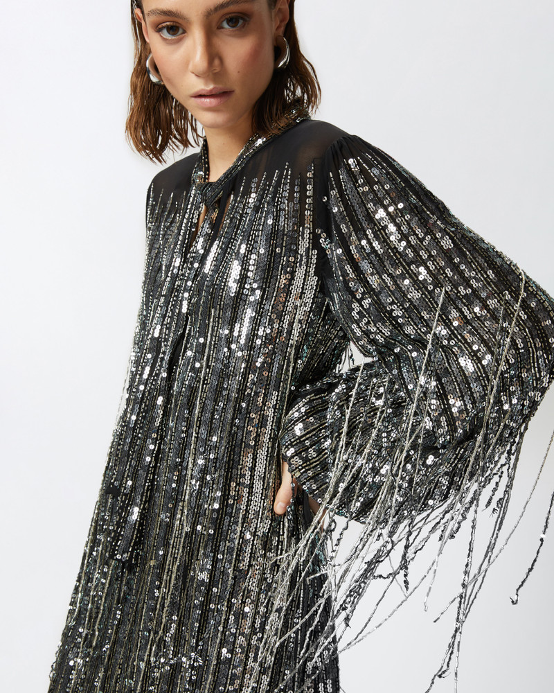 MINI DRESS WITH SEQUINS AND FRINGING 5