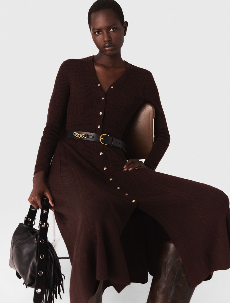 Knit midi dress with buttons 6
