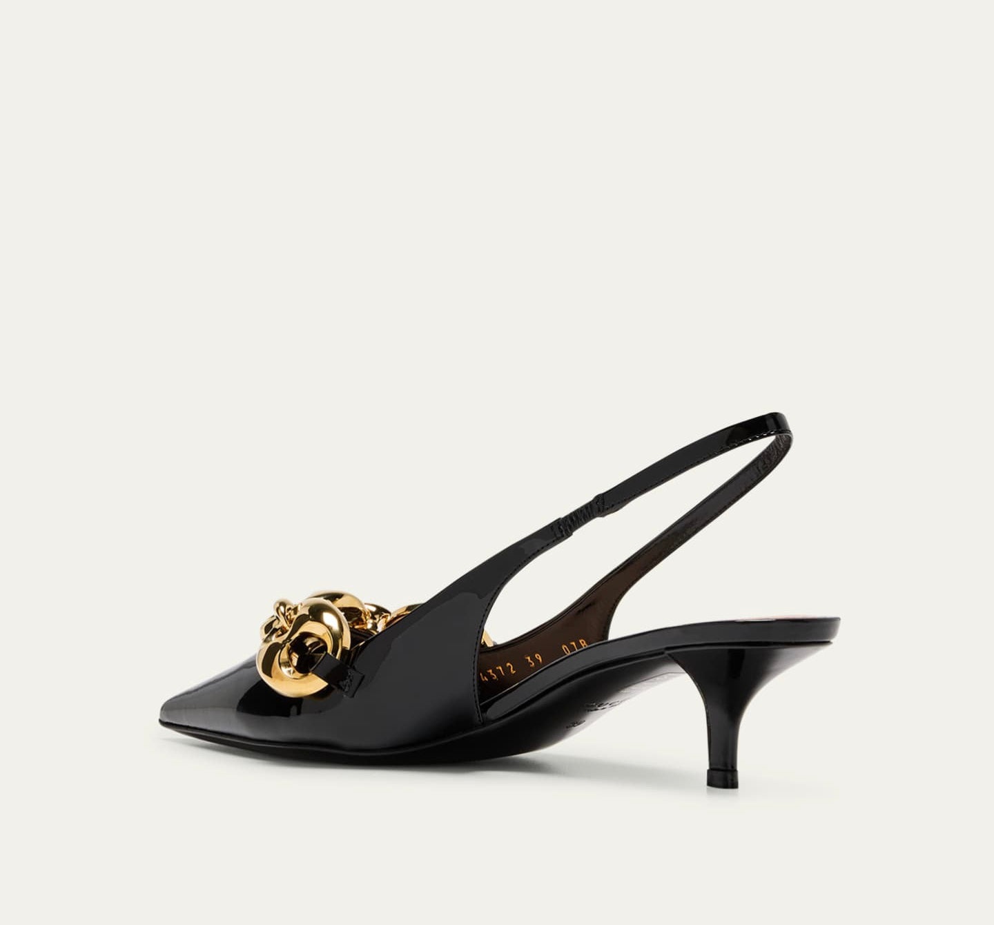 Gucci Marina Chain Patent Leather Slingback Pumps - 2