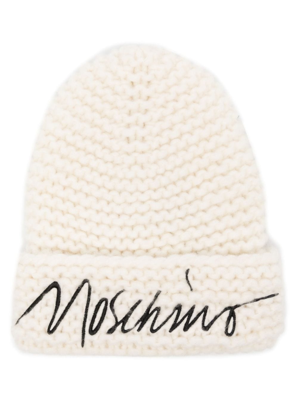 logo-embroidered knitted beanie - 1