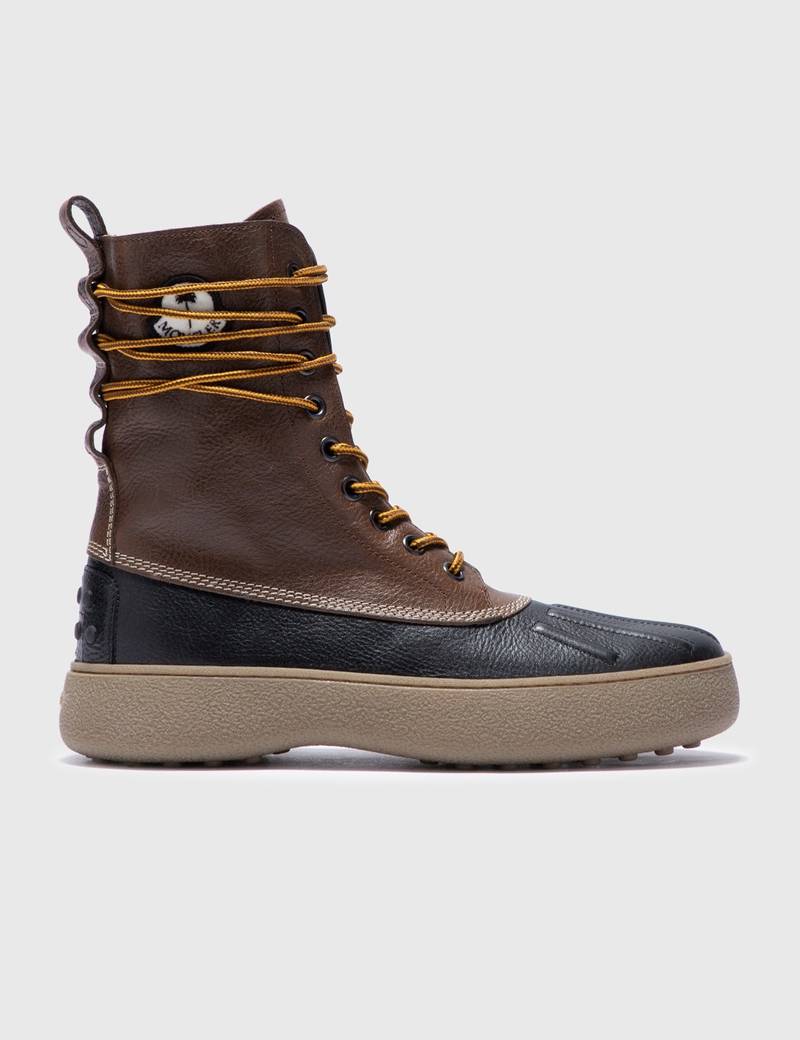 8 MONCLER PALM ANGELS WINTER GOMMINO MID LEATHER BOOTS - 1
