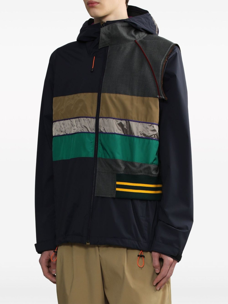 contrasting-panel hooded jacket 3