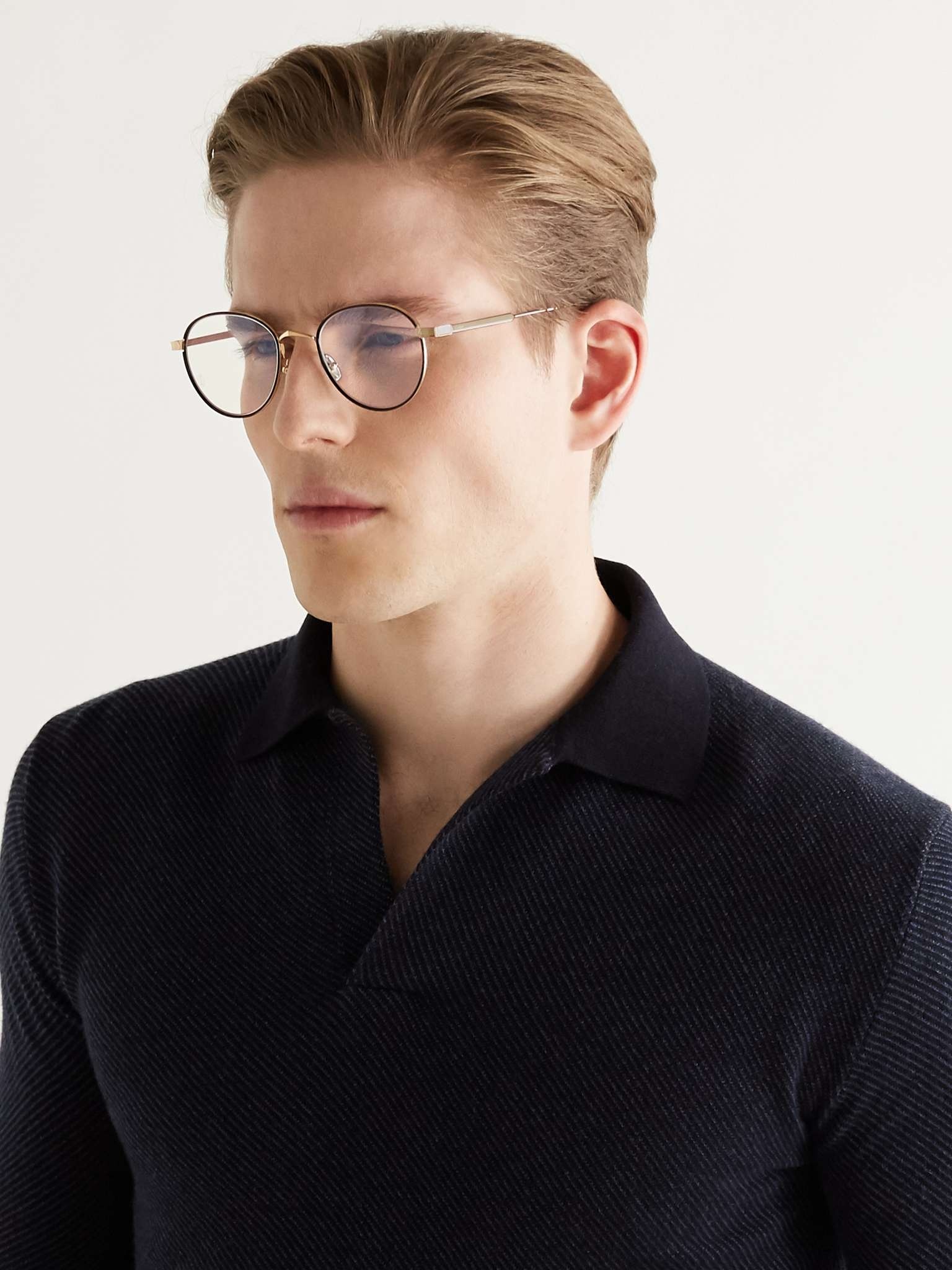 Round-Frame Gold-Tone and Acetate Optical Glasses - 2