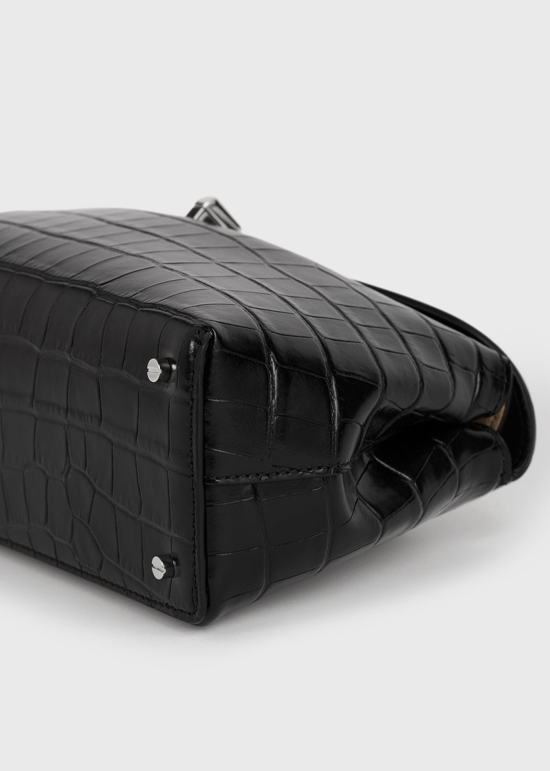 T-Lock clutch black croco 8
