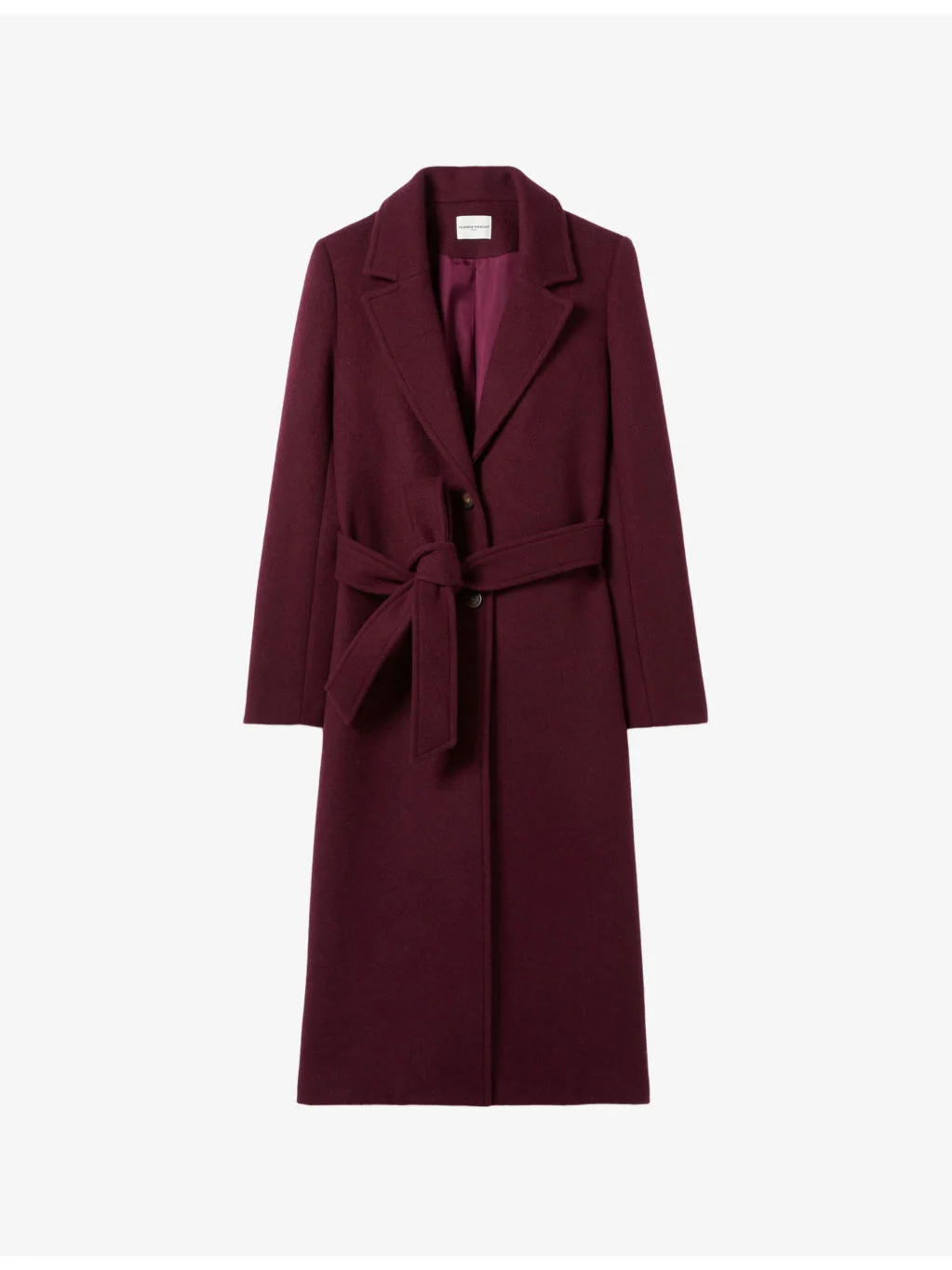 Single-Breasted Belted-Waist Wool-Blend Coat - 1