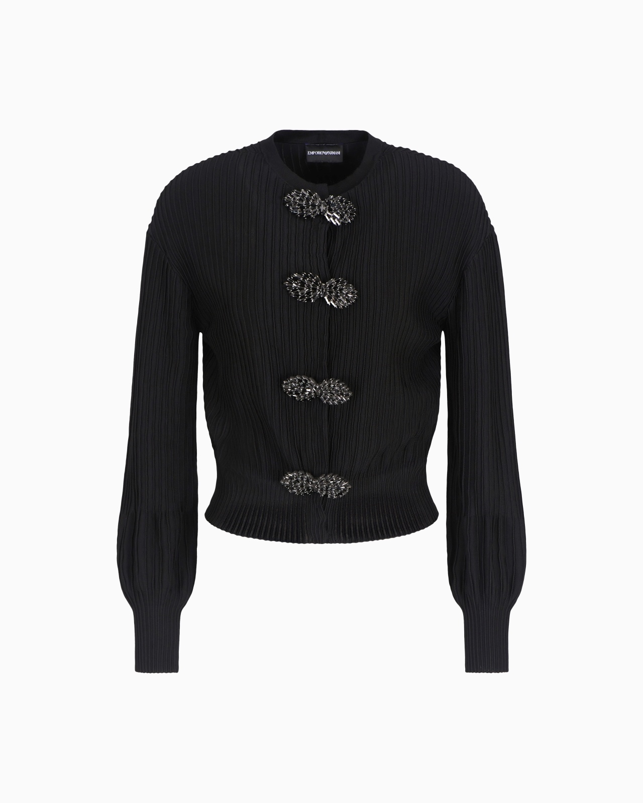 OTTOMAN-FABRIC CARDIGAN WITH JEWEL DETAILS - 1