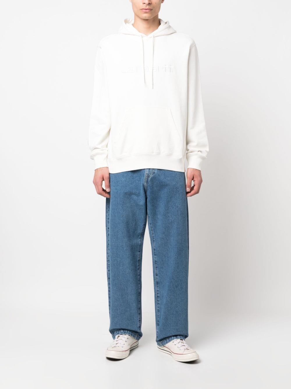 embroidered-logo cotton hoodie - 2