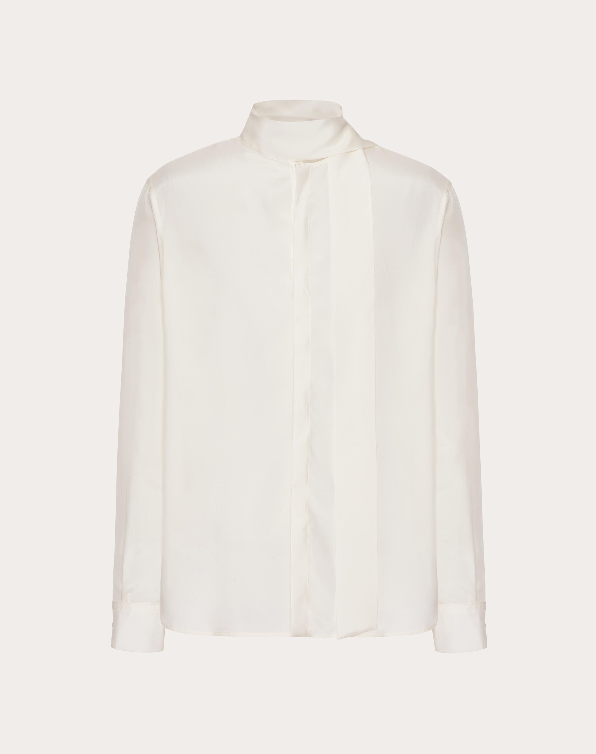WASHED SILK SHIRT WITH NECK TIE - 1