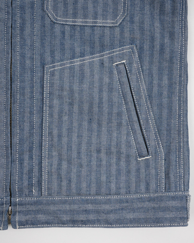 IHJ-164-BLU 10.5OZ HERRINGBONE WORK JACKET - INDIGO 11