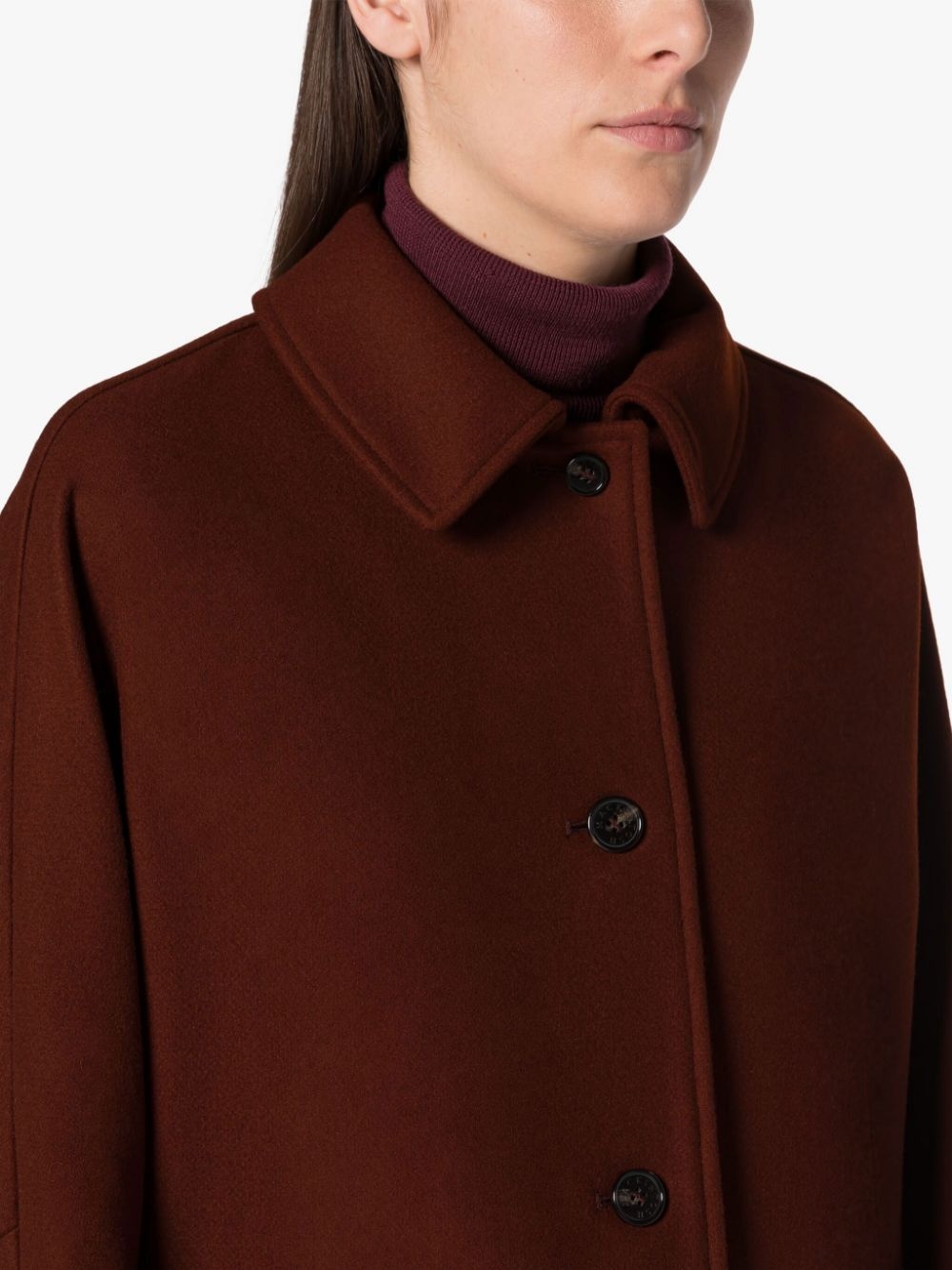 FAIRLIE BROWN WOOL COAT - 5
