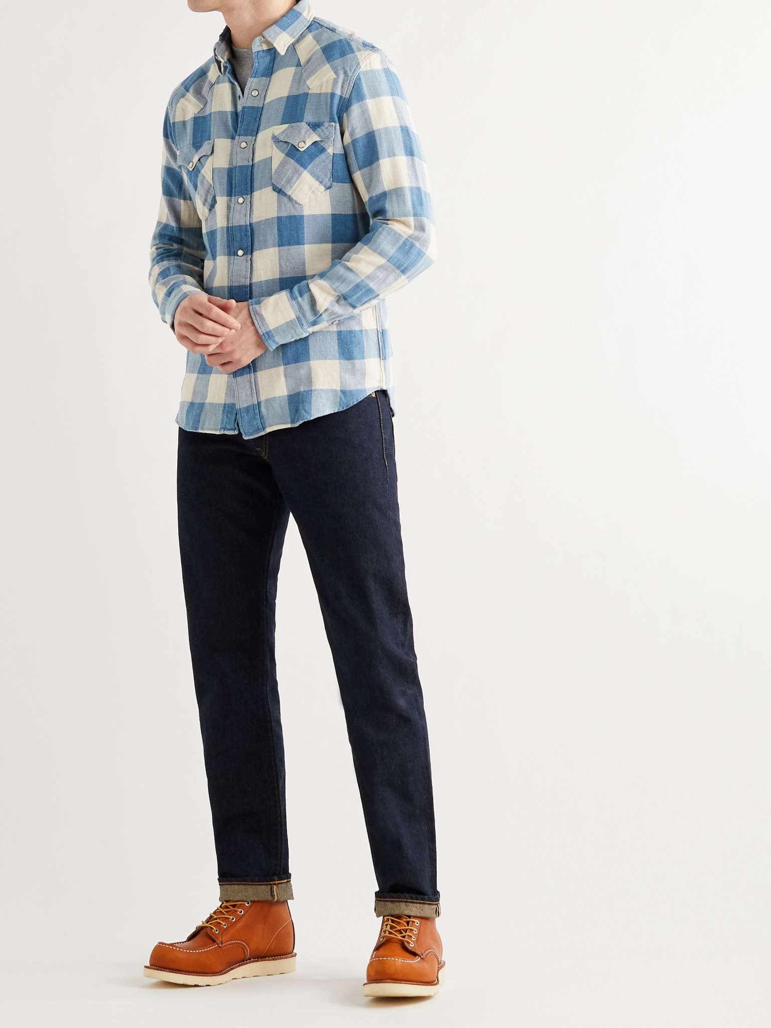 Buffalo-Checked Cotton and Linen-Blend Flannel Shirt - 2