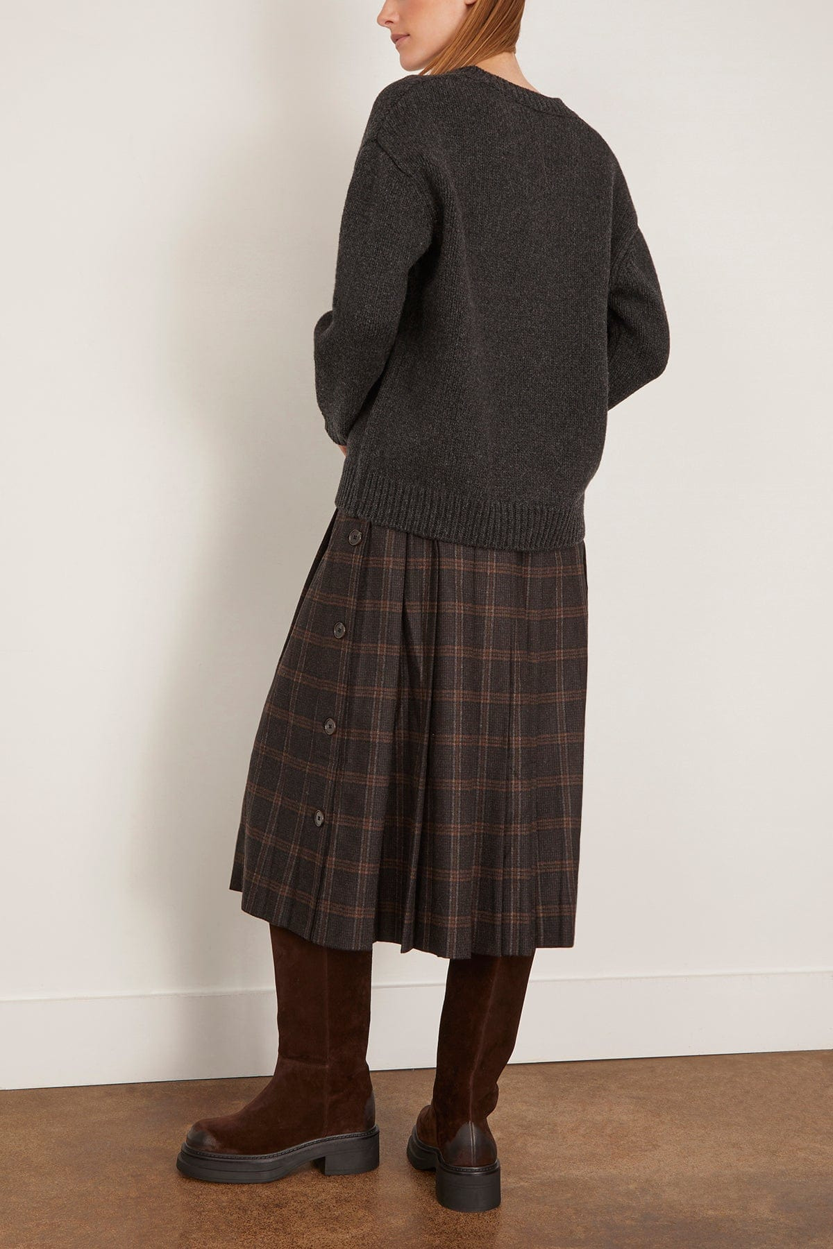 Monroe Wool Plaid Combo Sweater Dress in Multi - 4