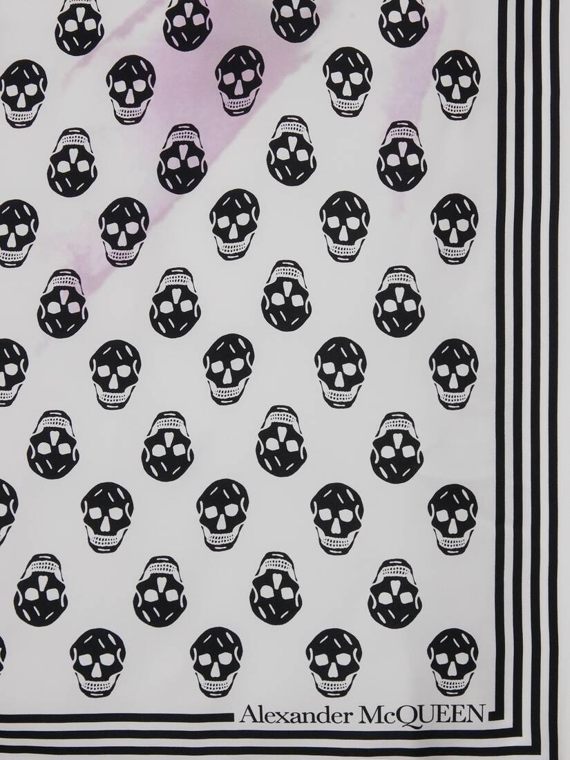 Women's Watercolour Graffiti Biker Foulard in Ivory/black - 3