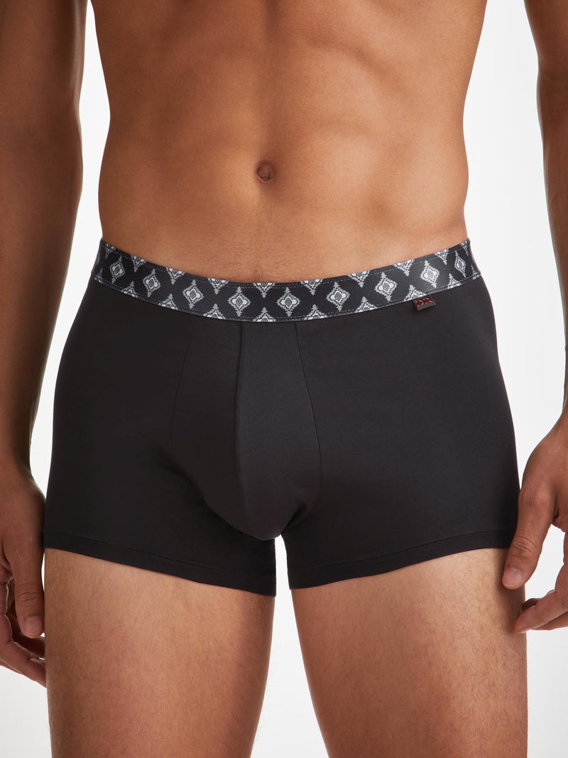 Men's Boxer Briefs Band 61 Pima Cotton Stretch Black - 5