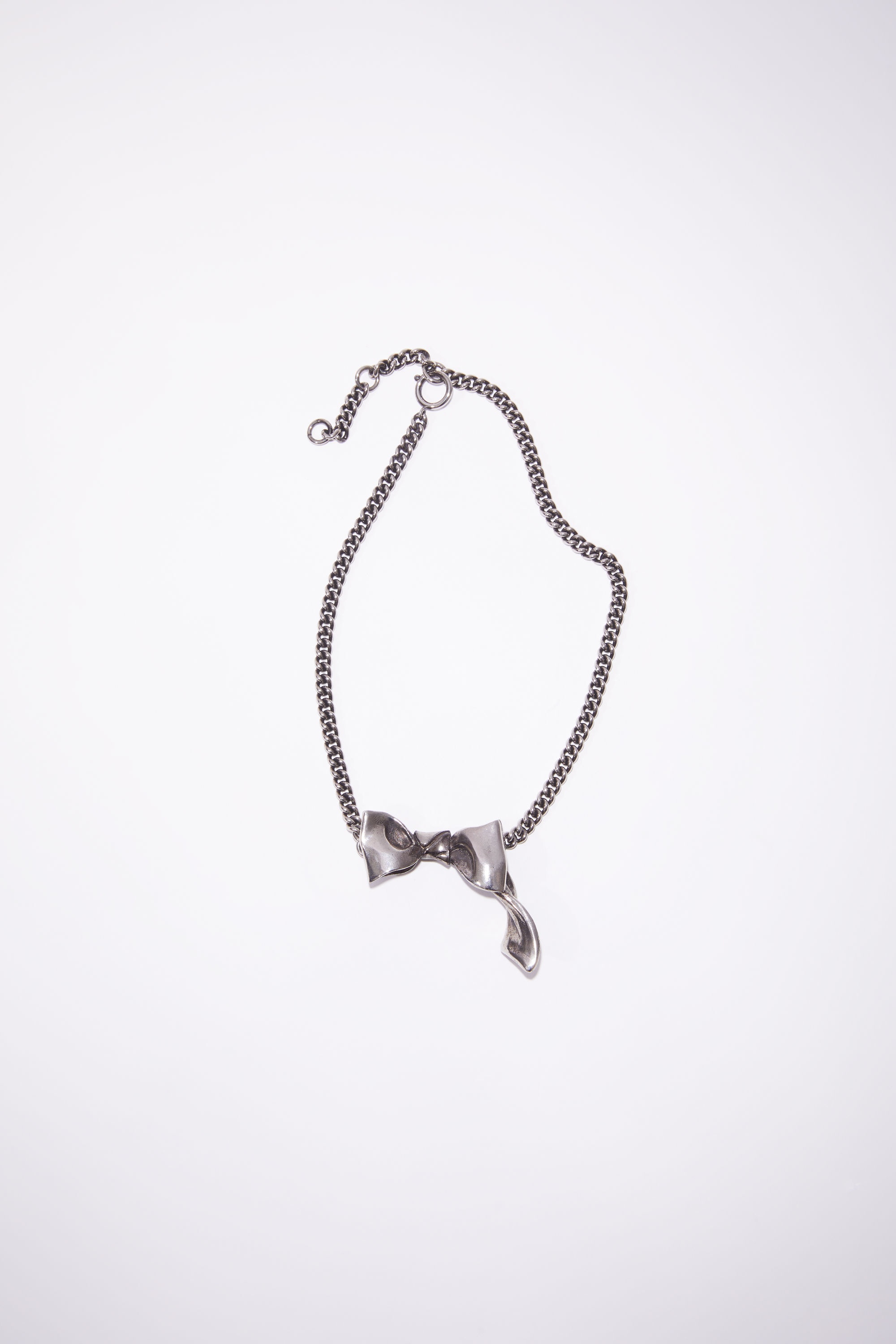 Bow necklace - Antique Silver - 1