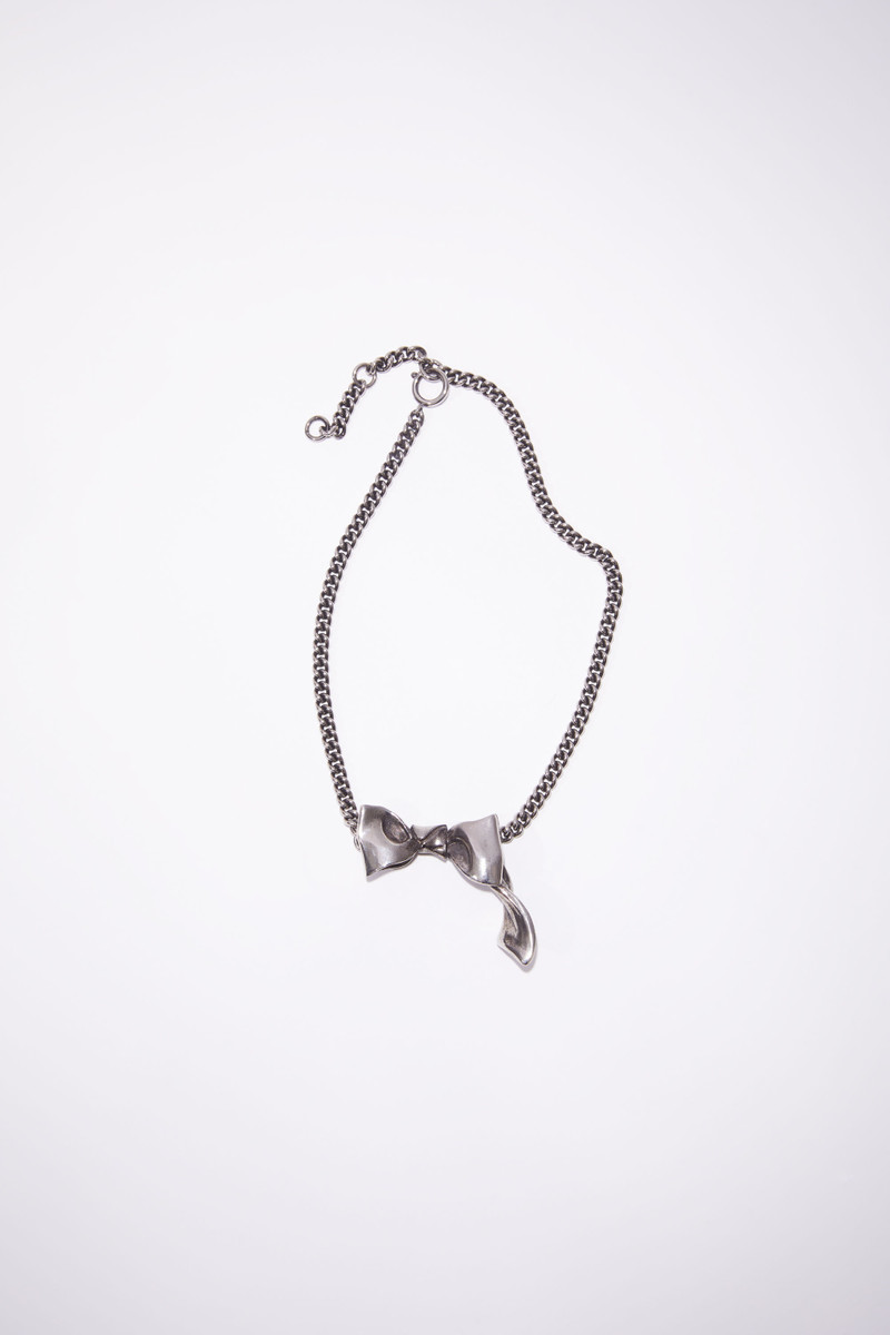 Bow necklace - Antique Silver 1