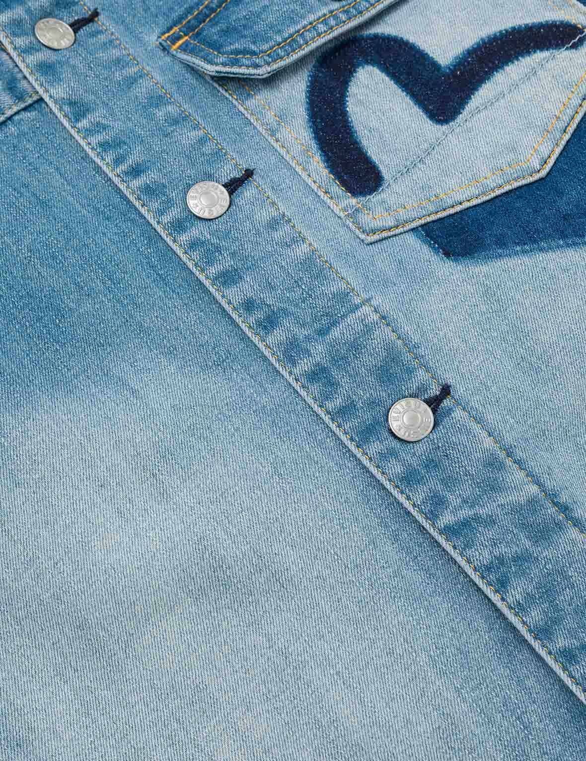 Deconstructed with Multi-pocket Loose Fit Denim Jacket - 11