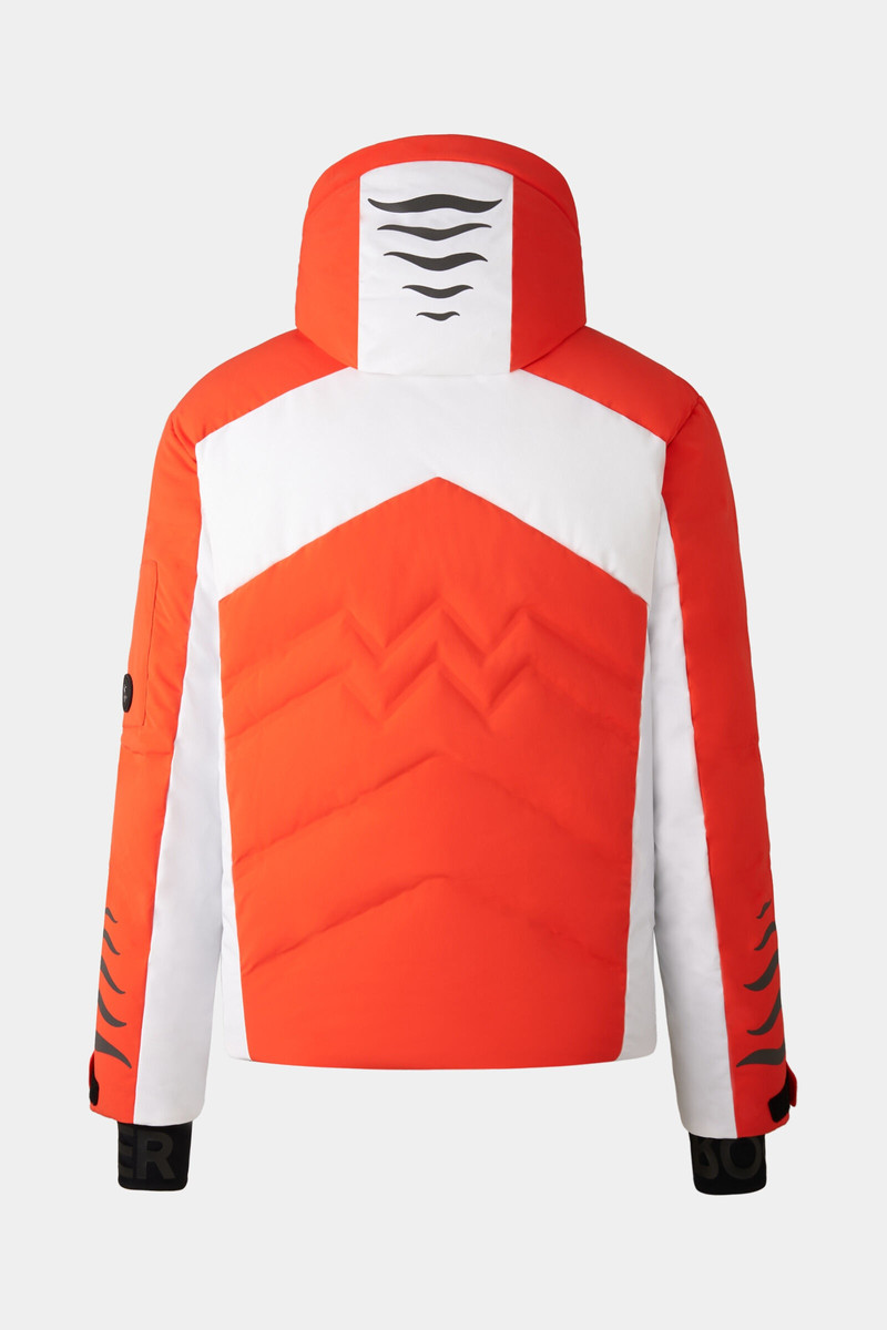 Jessy Down ski jacket in Coral/White 3