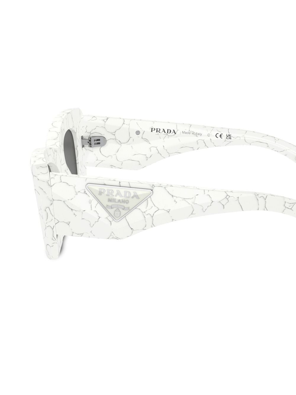 marble-print rectangular-frame sunglasses - 3