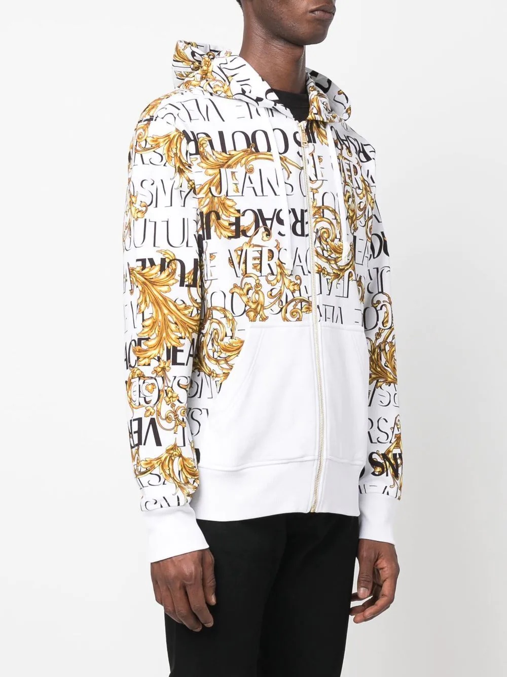 logo-baroque-print hoodie - 3