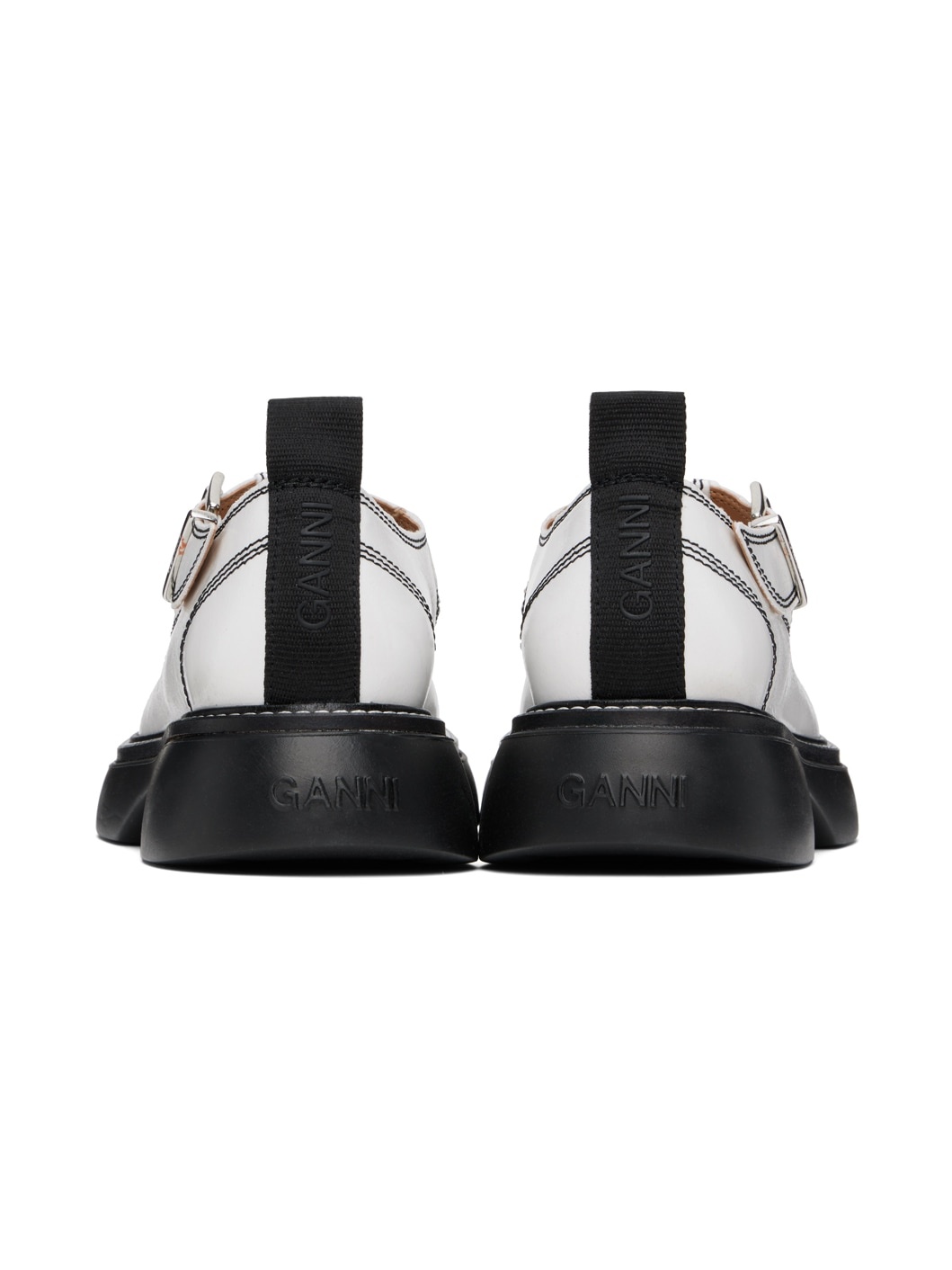 White Everyday Buckle Mary Jane Loafers - 2