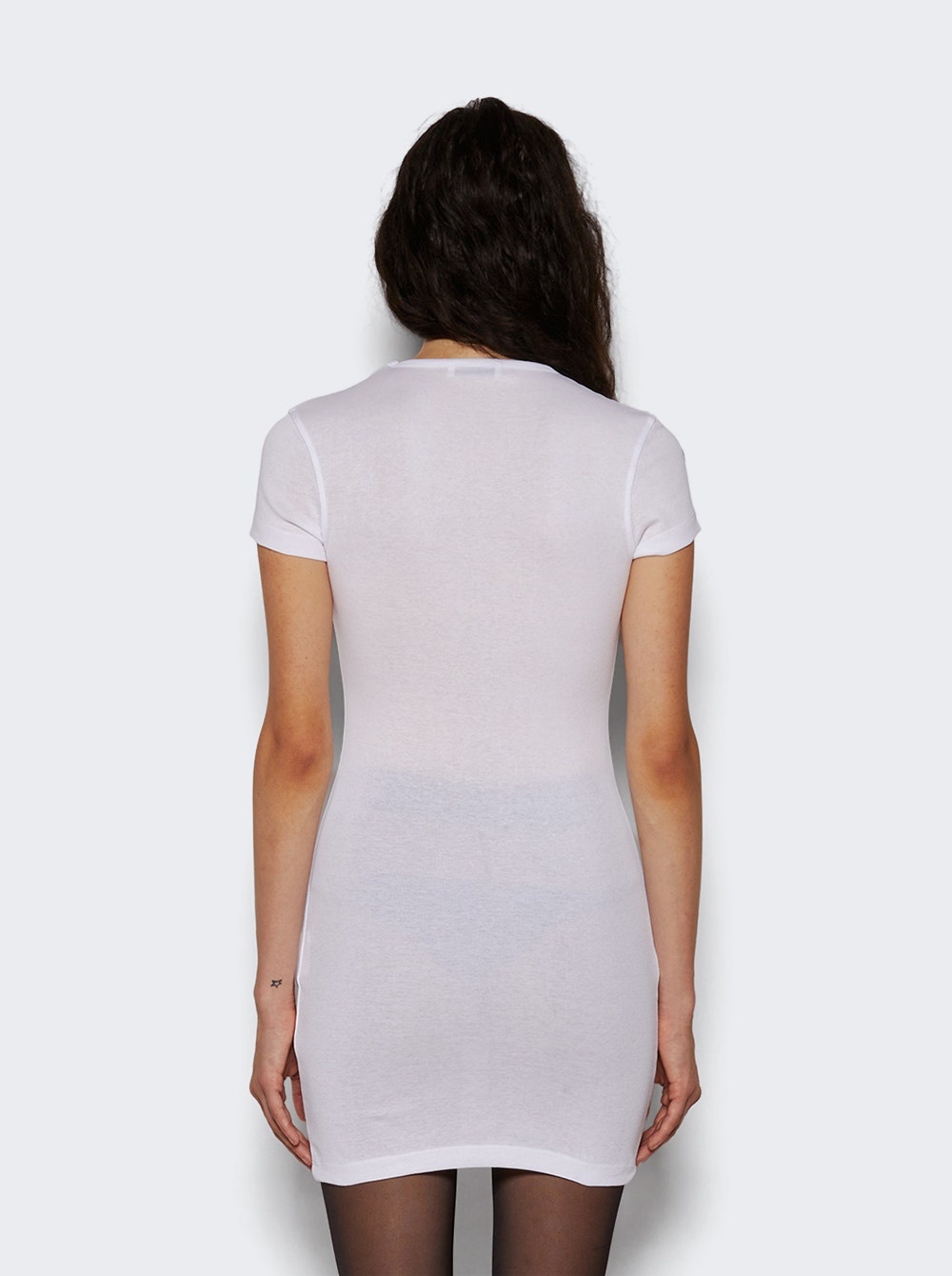 Cap Sleeve Mini Dress White - 5