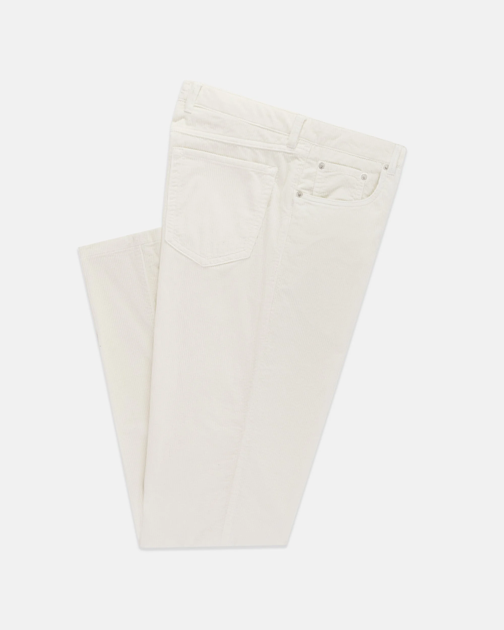 CREAM 5-POCKET 9-WALE CORDUROY PANT - 1