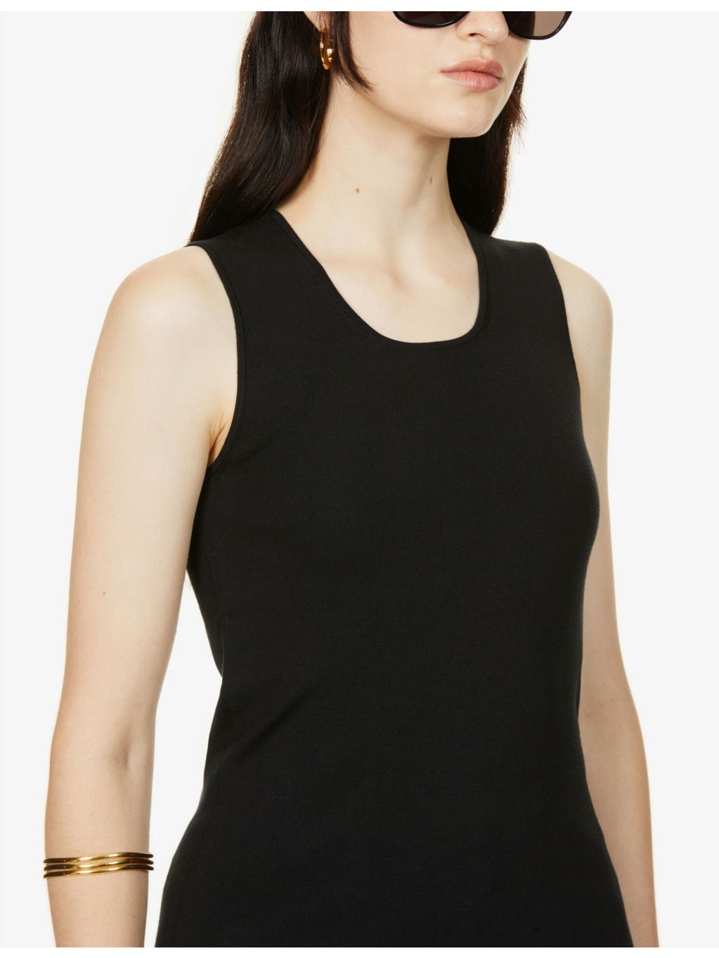 Scoop-neck silk-blend tank top - 5