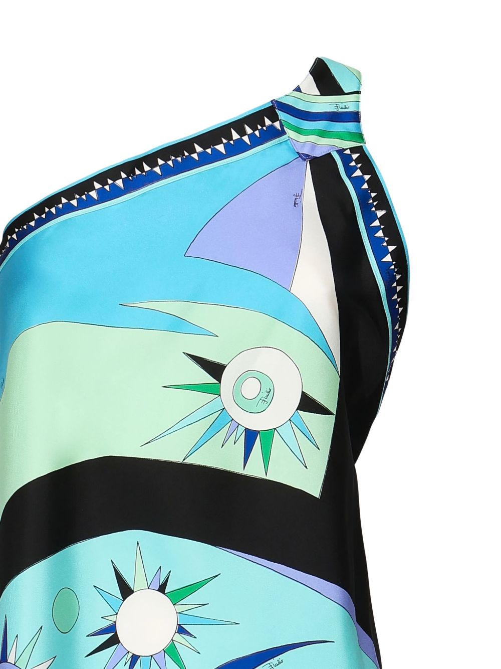 Stella-print asymmetric silk dress - 3
