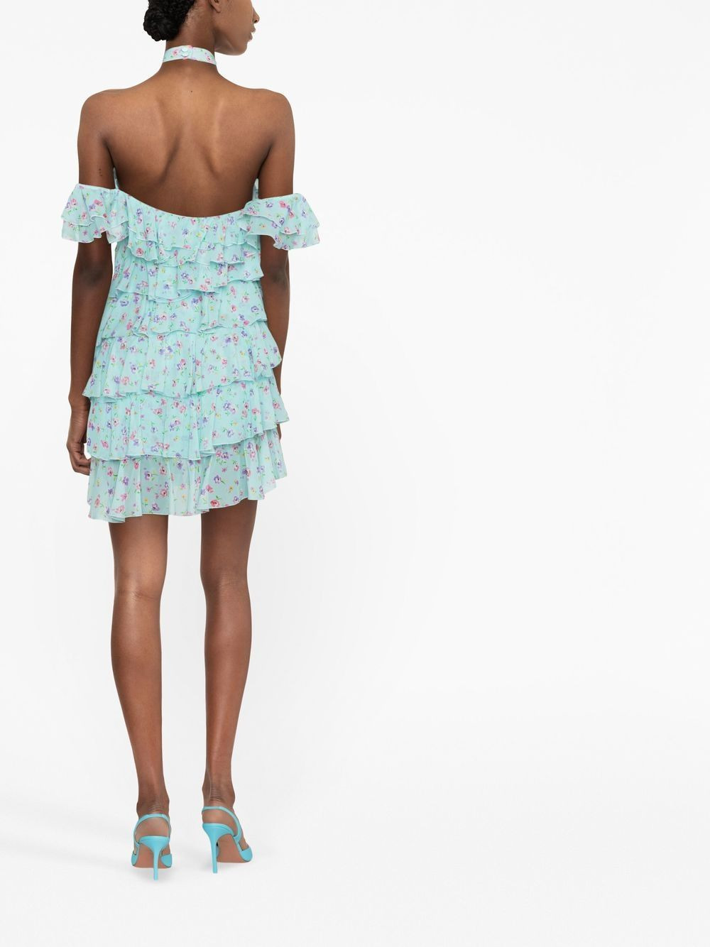 floral-print ruffled dress - 4