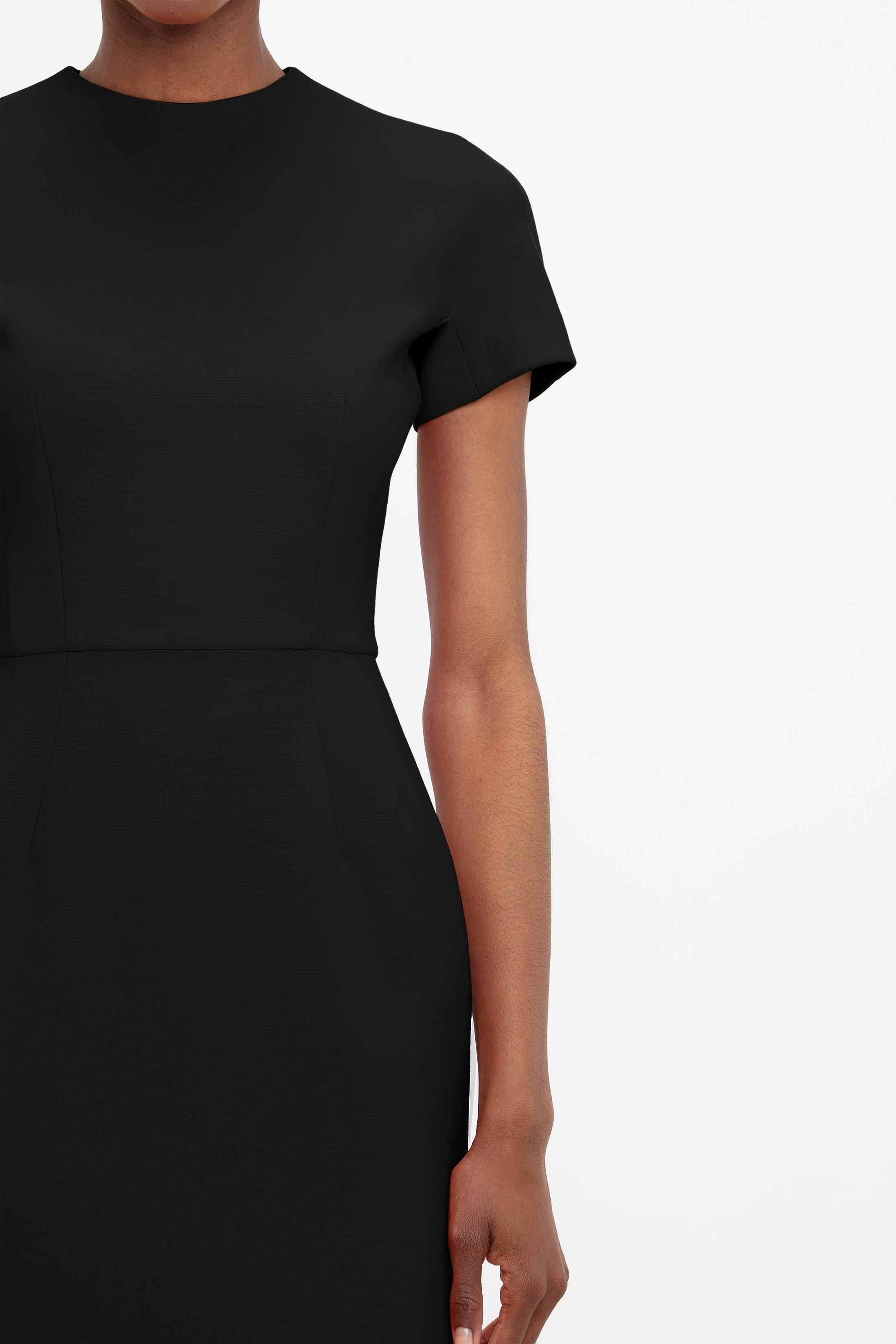 Fitted T-Shirt Dress In Black - 5