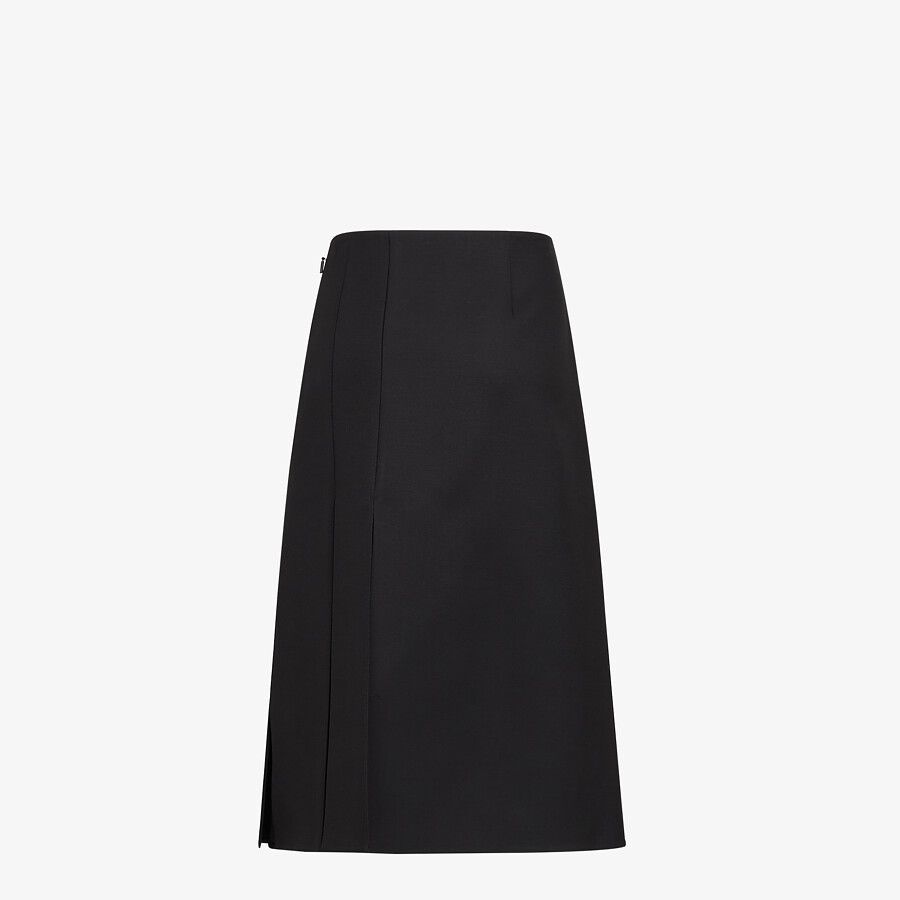 Black silk and wool skirt - 2