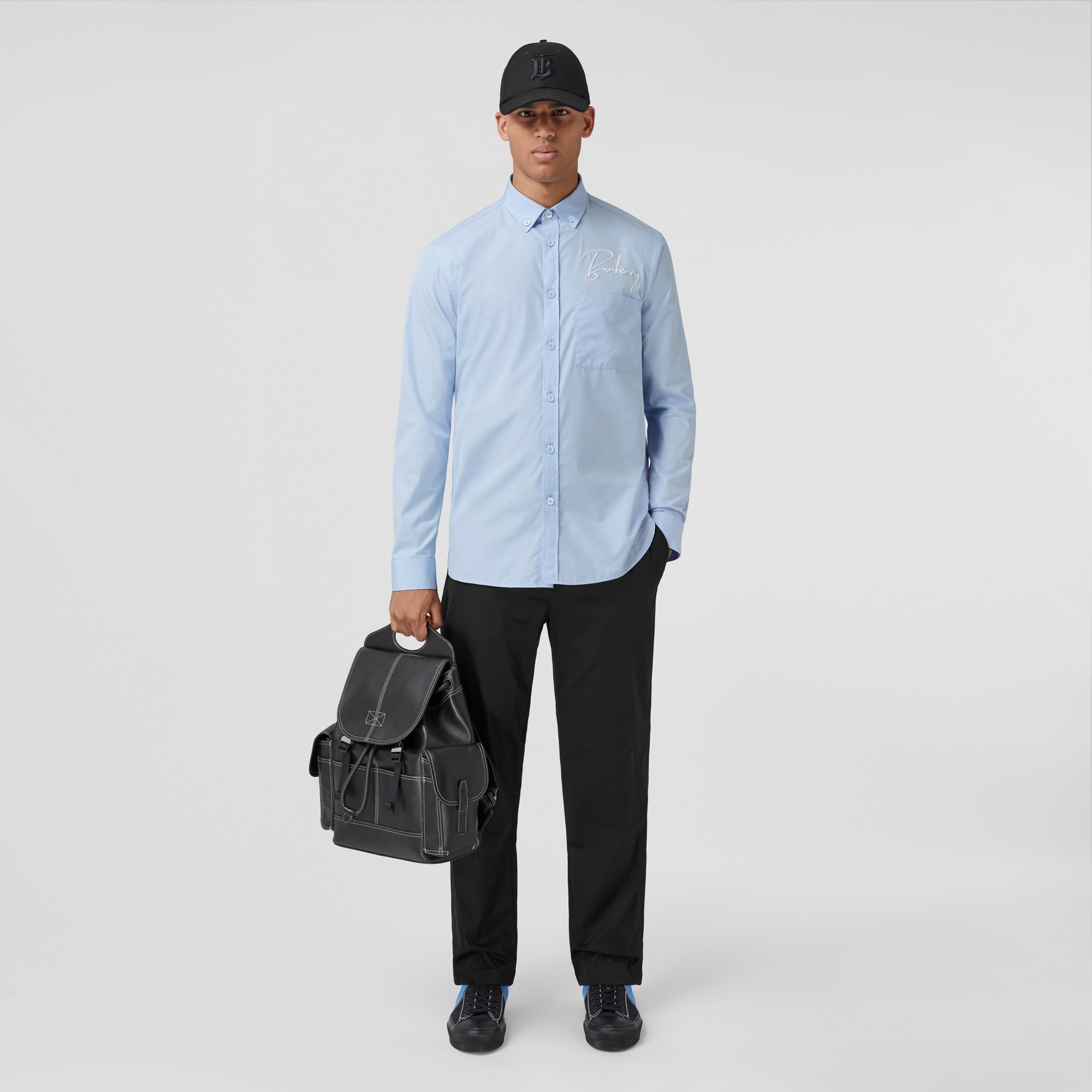 Slim Fit Monogram Motif Stretch Cotton Chinos - 2