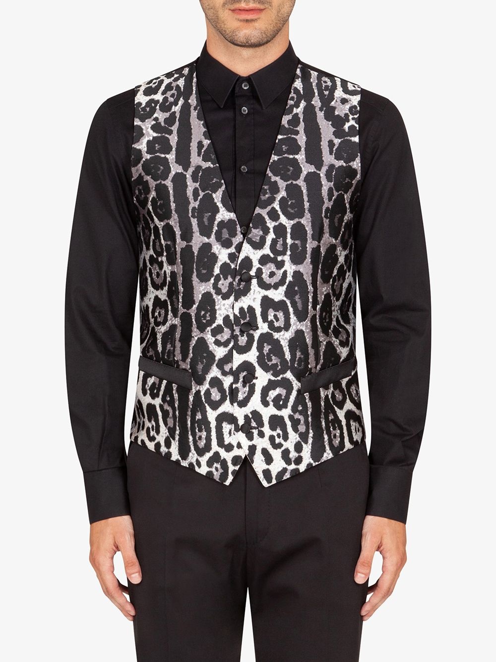 leopard-print waistcoat - 3