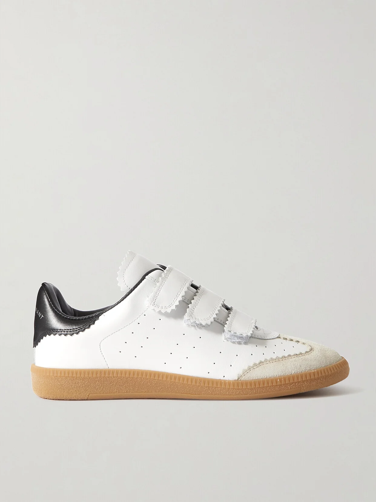 Beth Suede-trimmed Leather Sneakers - 1