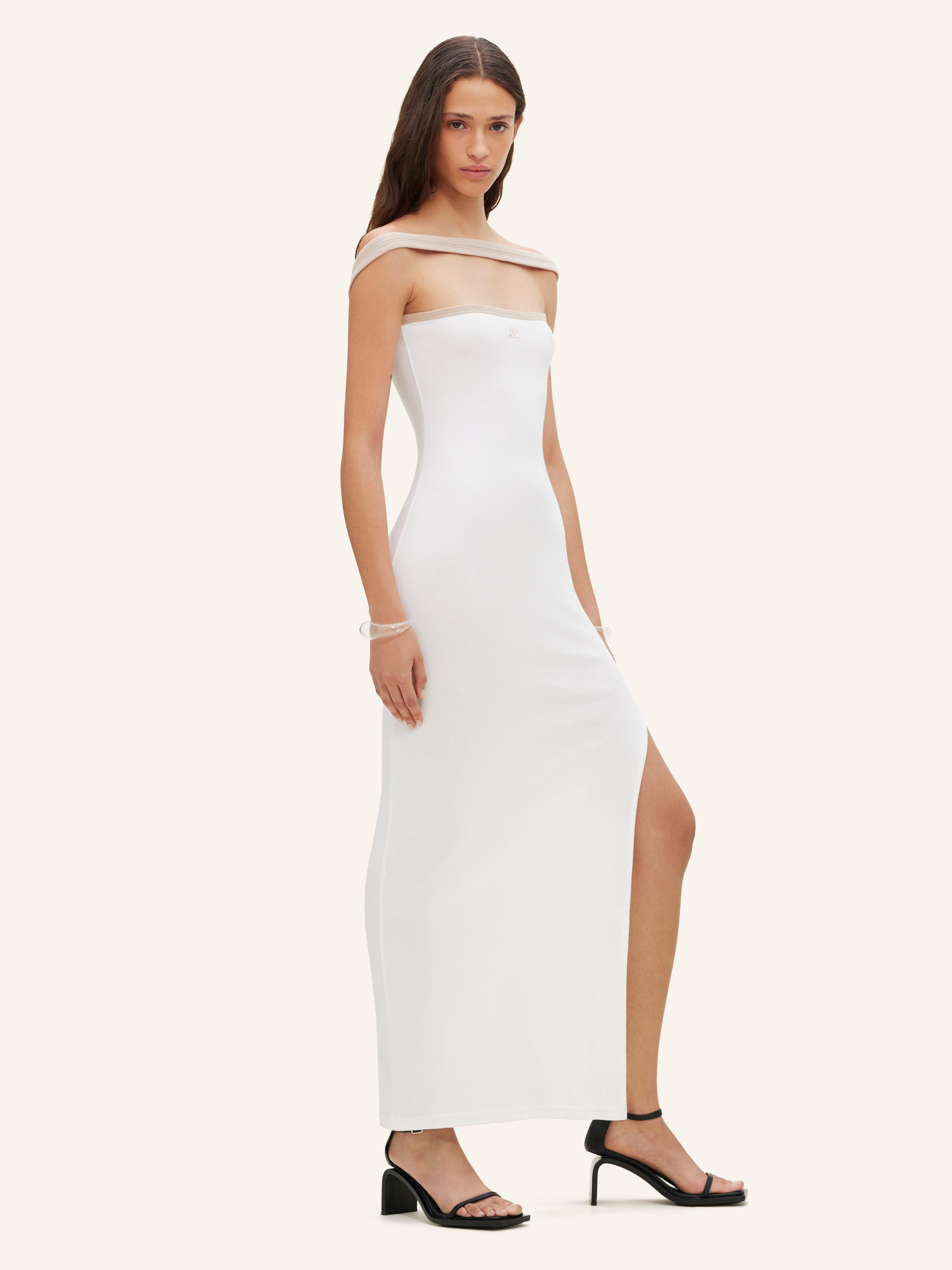 CONTRAST HYPERBOLE LONG DRESS - 3