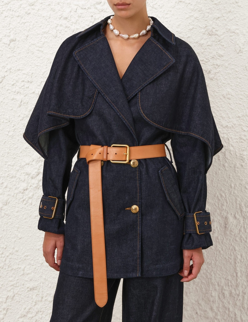 Zimmermann CRUSH DENIM TRENCH COAT outlook