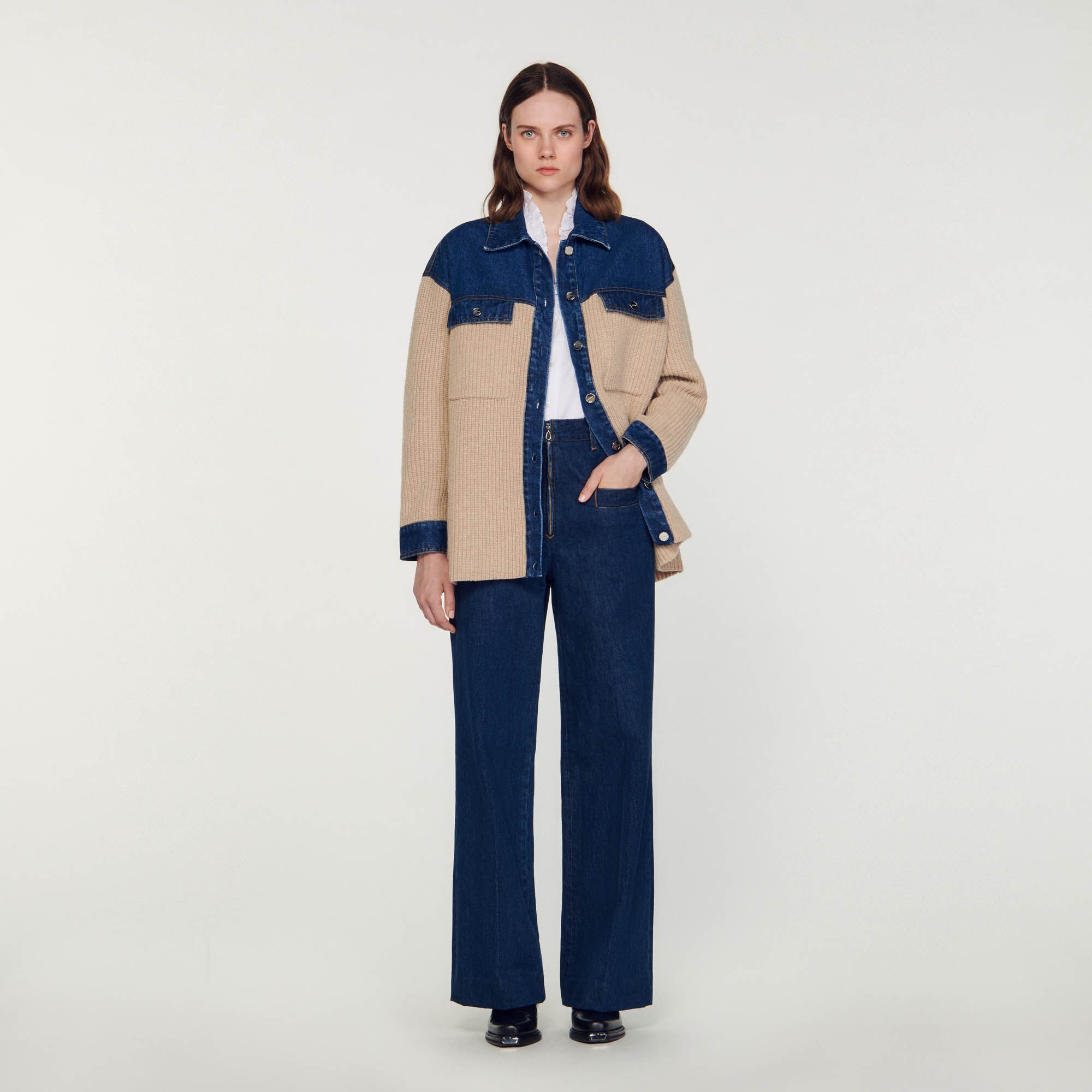 KNIT AND DENIM CARDICOAT - 2