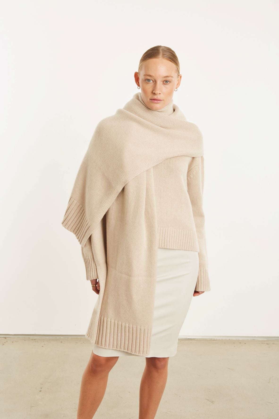 OAT CASHMERE WRAP SCARF - 4