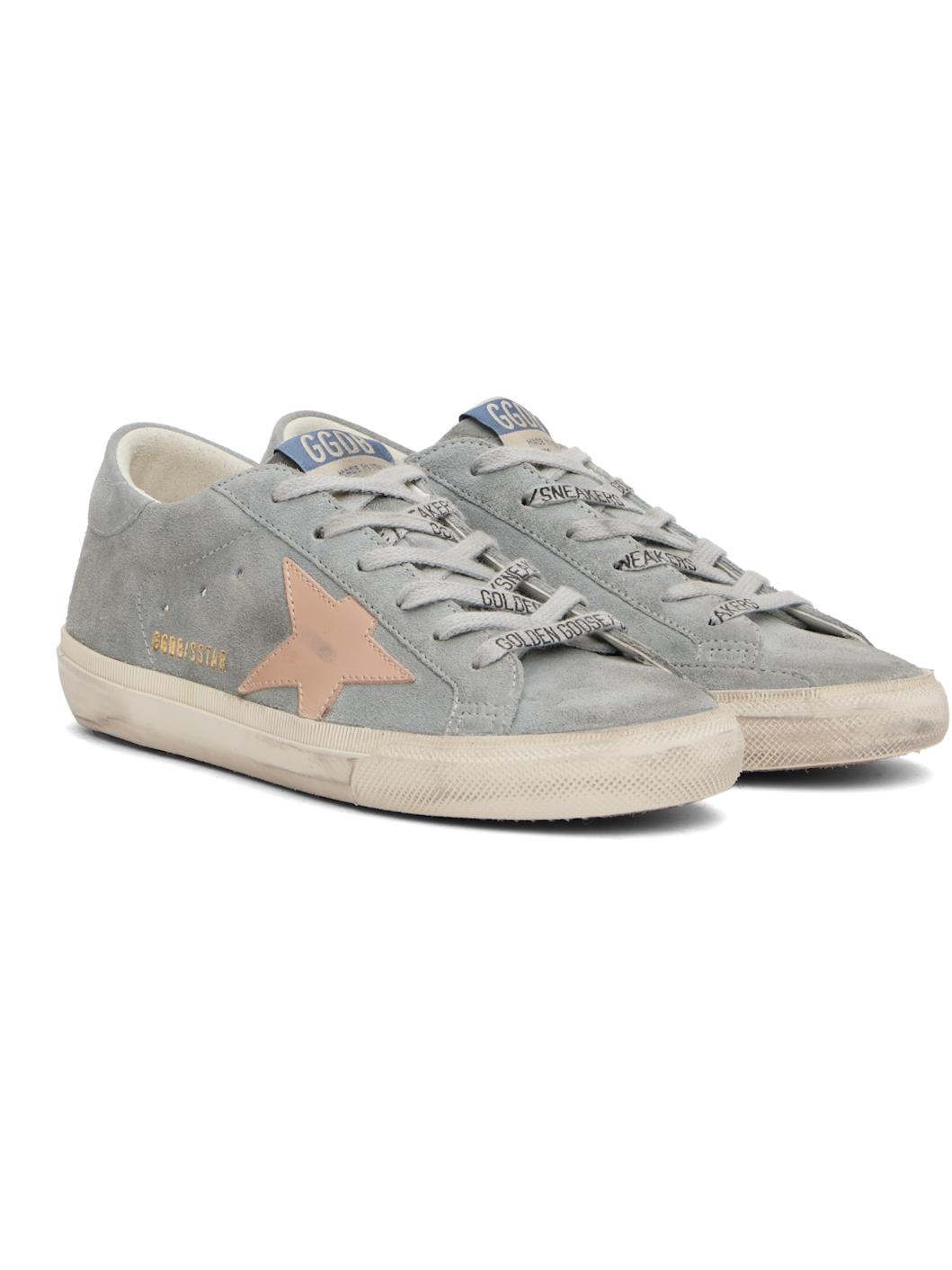 Gray & Pink Super Star Double Foxing Sneakers - 4