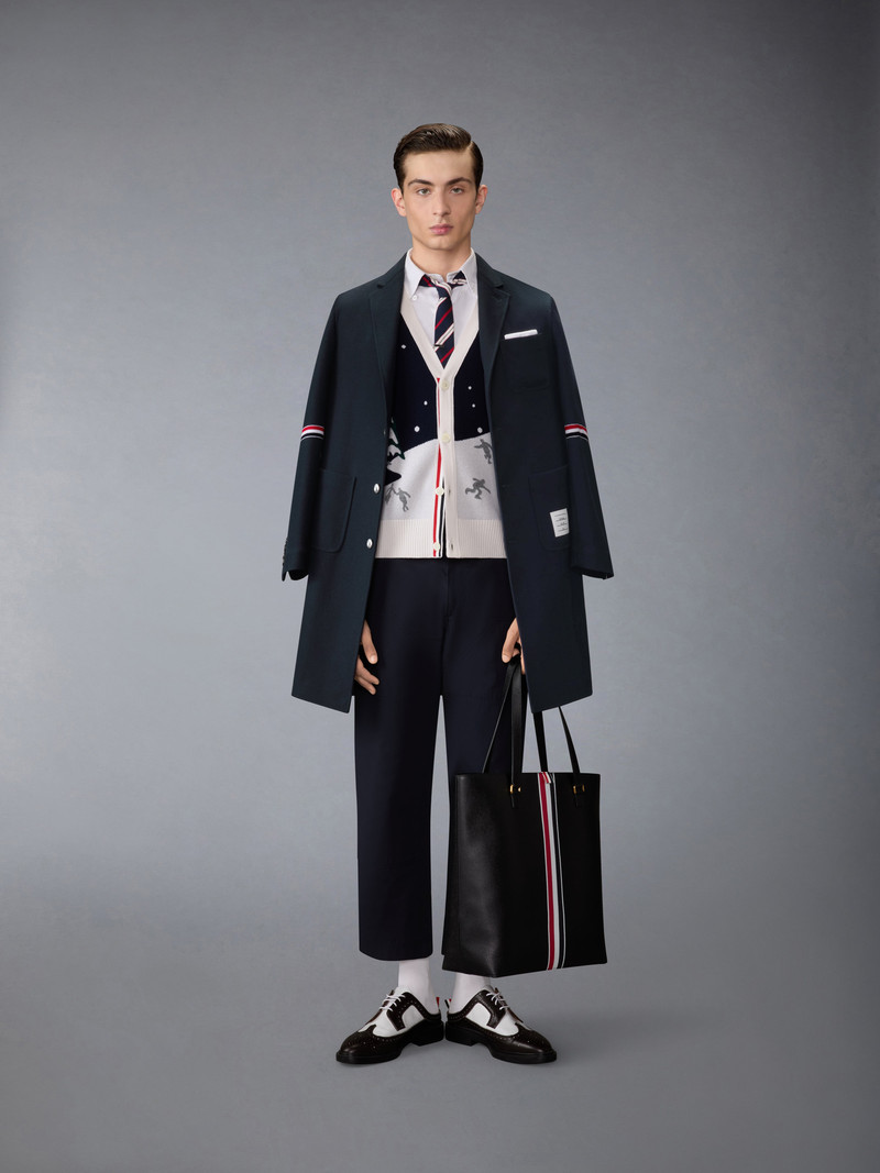 DOUBLE FACE TECH TWILL 4-BAR SACK OVERCOAT 5