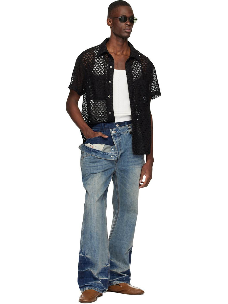 Andersson Bell Blue Asymmetric Layered Wide-Leg Jeans outlook