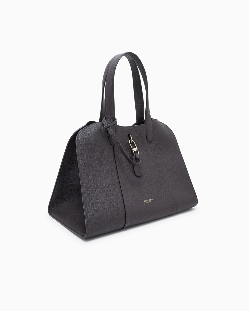 GIORGIO ARMANI LARGE PEBBLED LEATHER TOTE BAG outlook