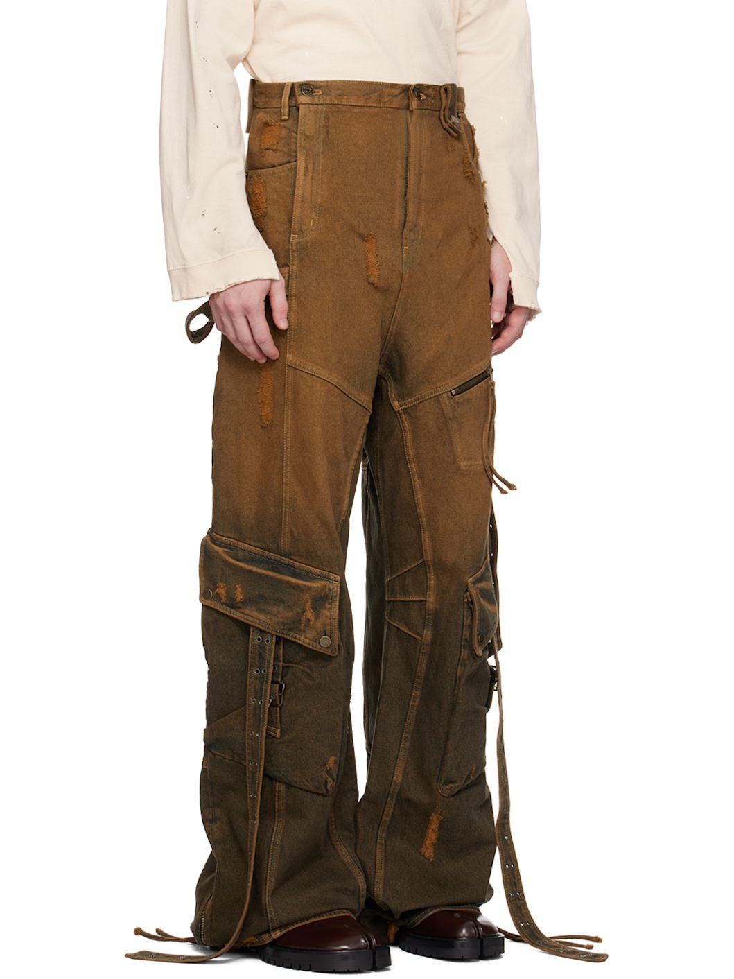 Brown Cargo Elevated Jeans - 2