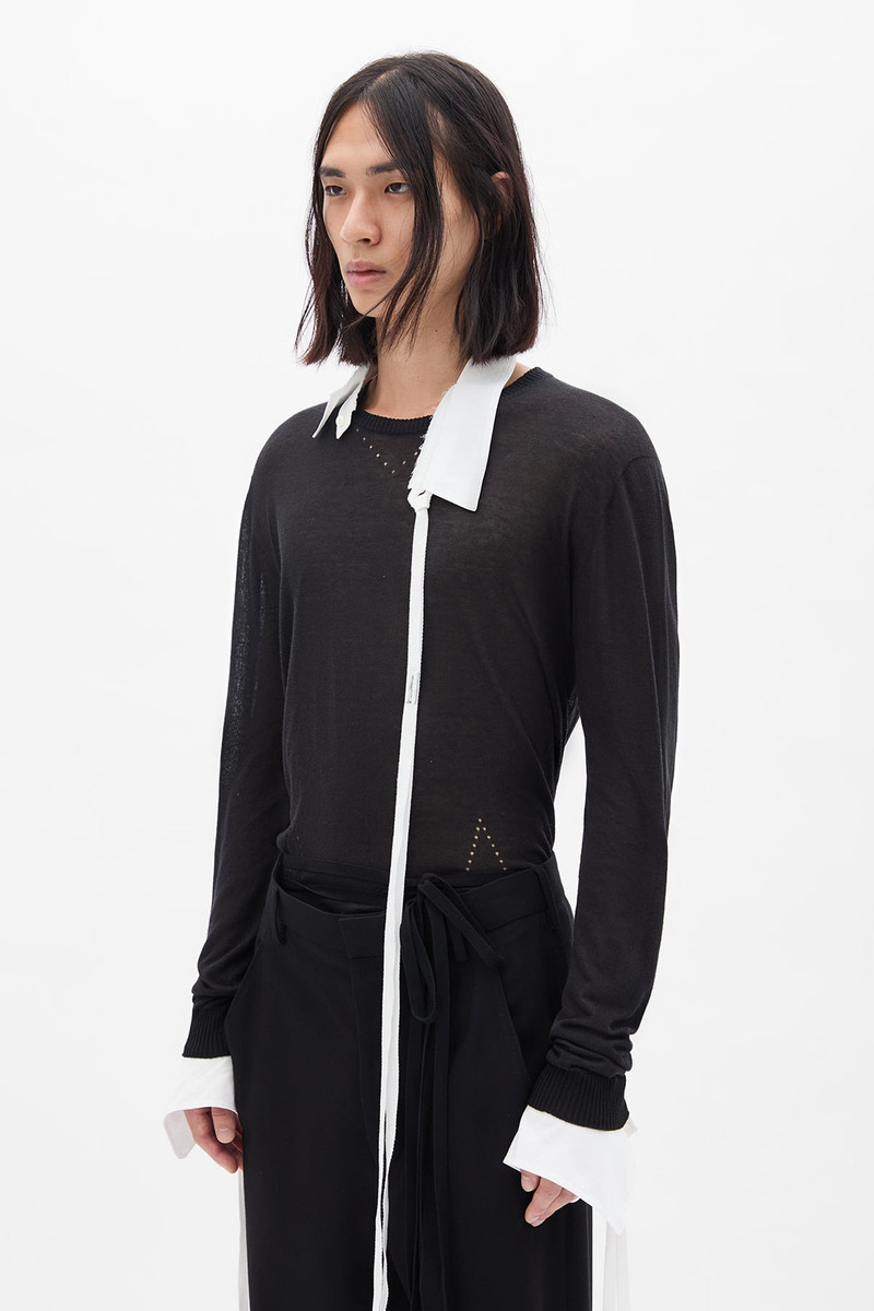 Ann Demeulemeester Jonathan Raw Edge Cut Collar Shirt outlook